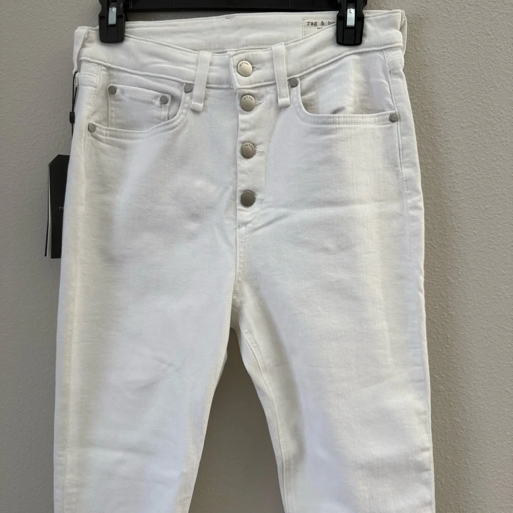 Rag & Bone Nina High Rise Ankle Skinny Jeans White 29 NWT - Picture 2 of 8